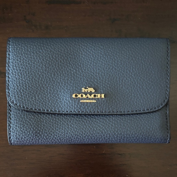 Coach Handbags - Coach Midnight Blue Leather Wallet